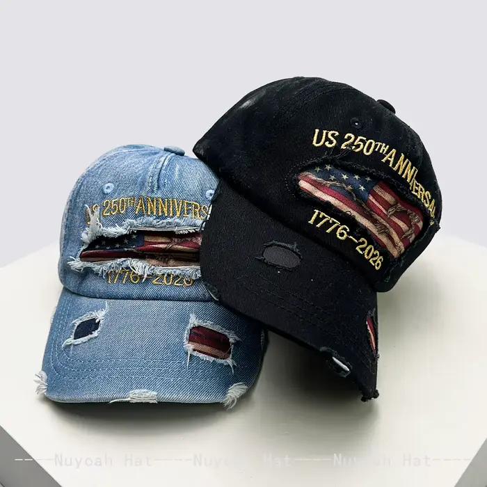Nouvelles casquettes de baseball unisexe avec drapeau américain brodé