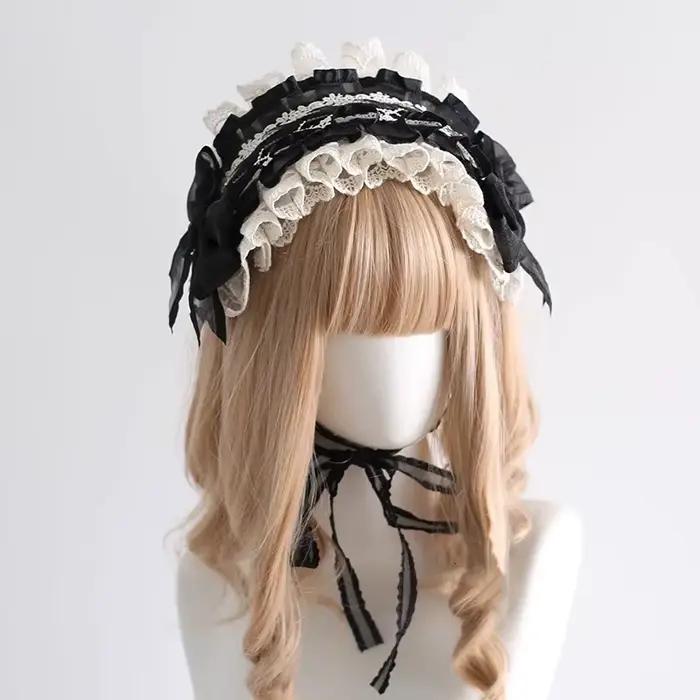 Harajuku Style femme de chambre bandeau noir et blanc élégant