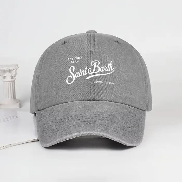 Casquette de baseball unisexe réglable Saint Barth « The Place To Be » imprimée et délavée