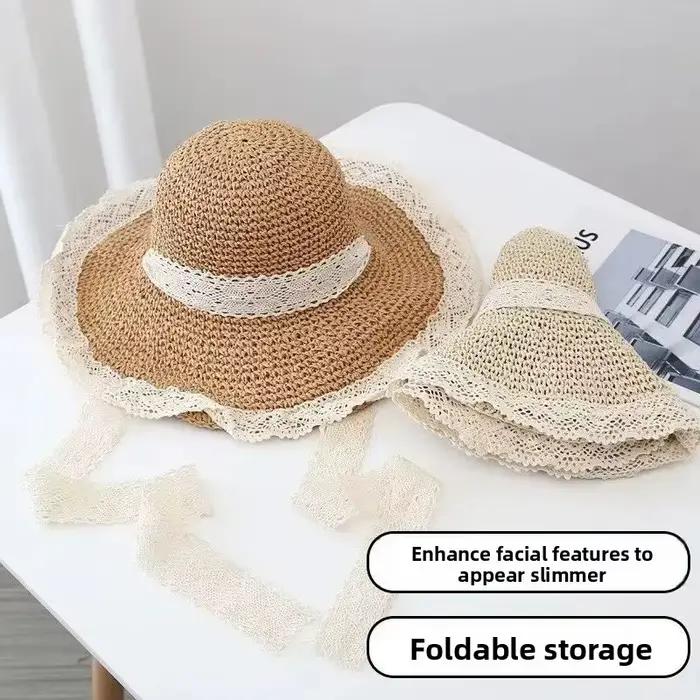 Chapeaux de paille en dentelle pour enfants