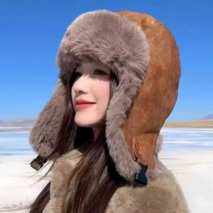 Bomber chapeau de haute qualité imperméable en cuir PU russe