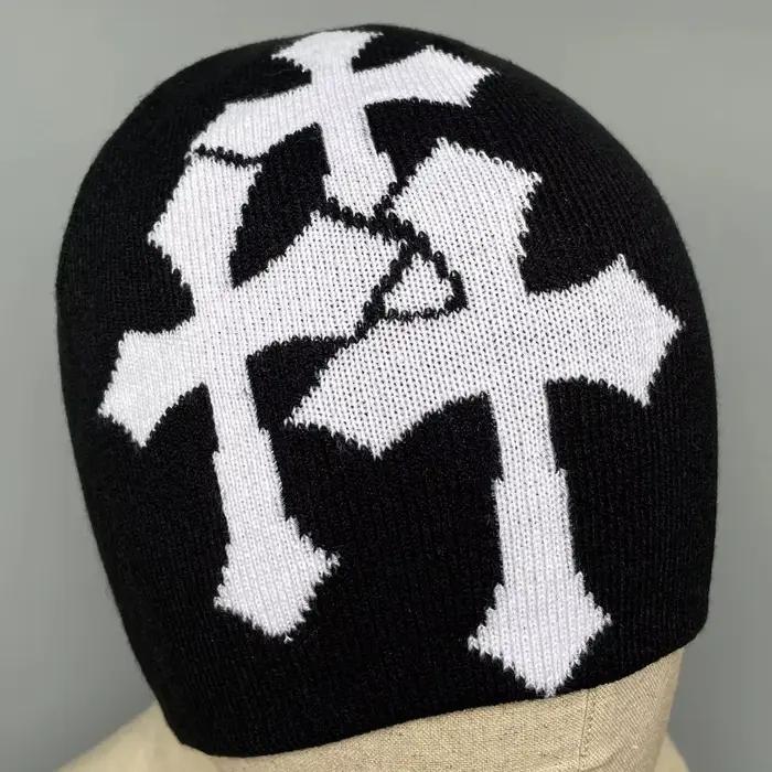 Nouveau Millennium Cross Hacquard tricoté chapeau automne hiver garder au chaud populaire Hip Hop Beanie rue mode extérieur casquette froide
