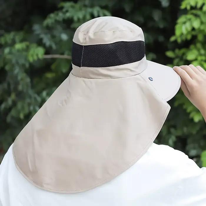 Chapeau de soleil de protection UV pour hommes, polyester respirant, visière large, chapeau de randonnée et de pêche, idéal pour printemps et été