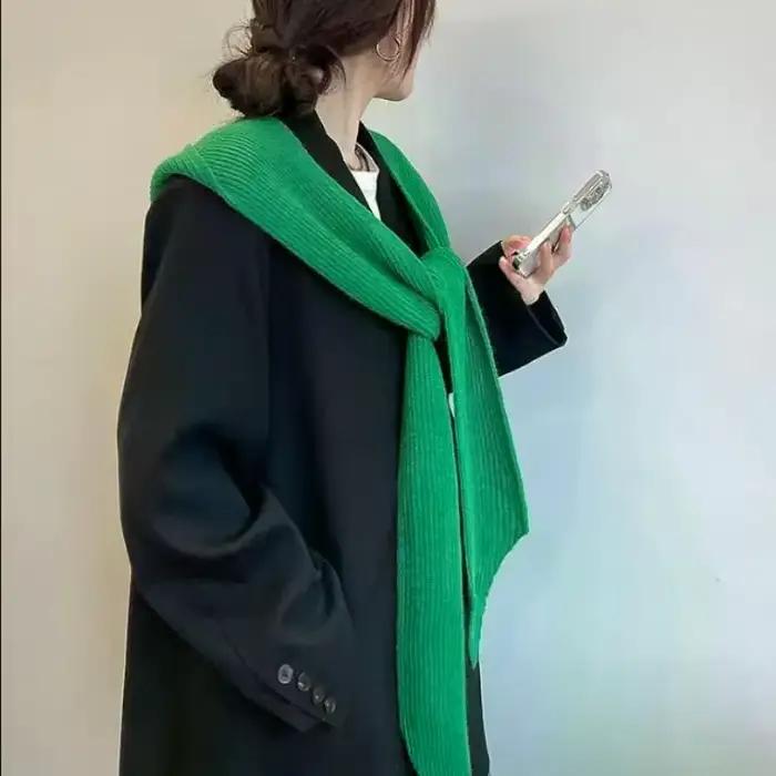 Ensemble bonnet et écharpe en coton tricoté, design géométrique pour femmes, accessoire hivernal chic et pratique