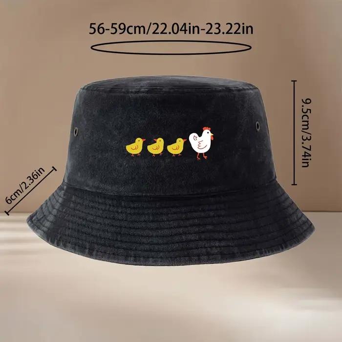 Chapeau de pêcheur avec motif poule et poussin