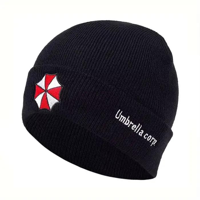 1 bonnet tricoté chaud sans visière avec bord replié