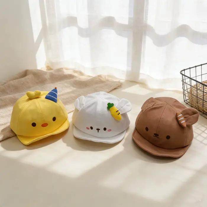 Casquette de baseball I LOVE DAD pour bébé, motif dessin animé mignon, visière souple, protection solaire, ajustement facile, pour nourrissons et tout-petit, occasions estivales et familiales