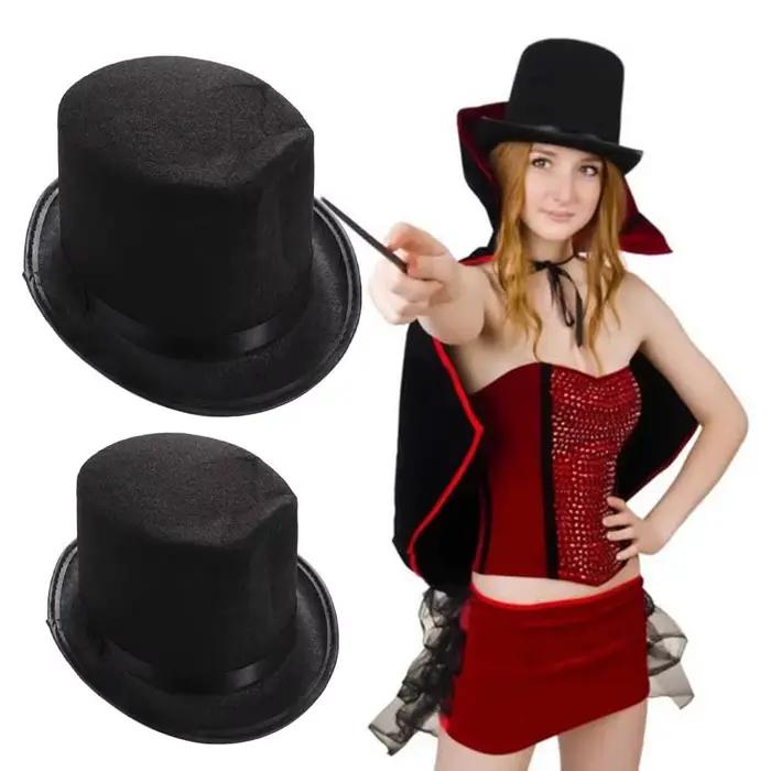 Chapeau haut de forme rétro de magicien, costume de document noir, accessoires de cosplay d'Halloween, fournitures de fête, Steampunk LYus Ringmaste Py Play