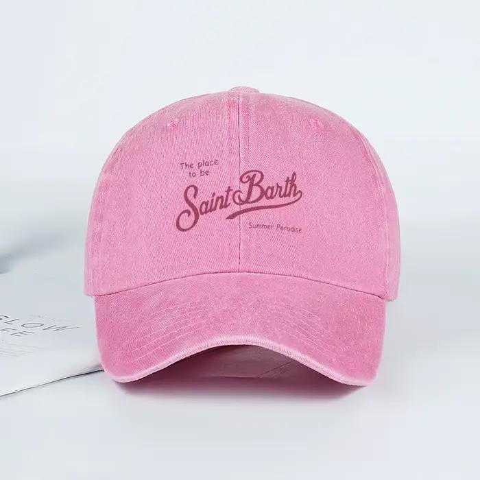 Casquette de baseball unisexe réglable Saint Barth « The Place To Be » imprimée et délavée