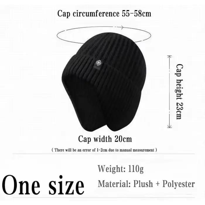 Hommes hiver tricoté chapeau en peluche chaleur casquette à visière en plein air cache-oreilles décontracté mode fausse fourrure doublé Bomber chapeaux cyclisme Protection des oreilles