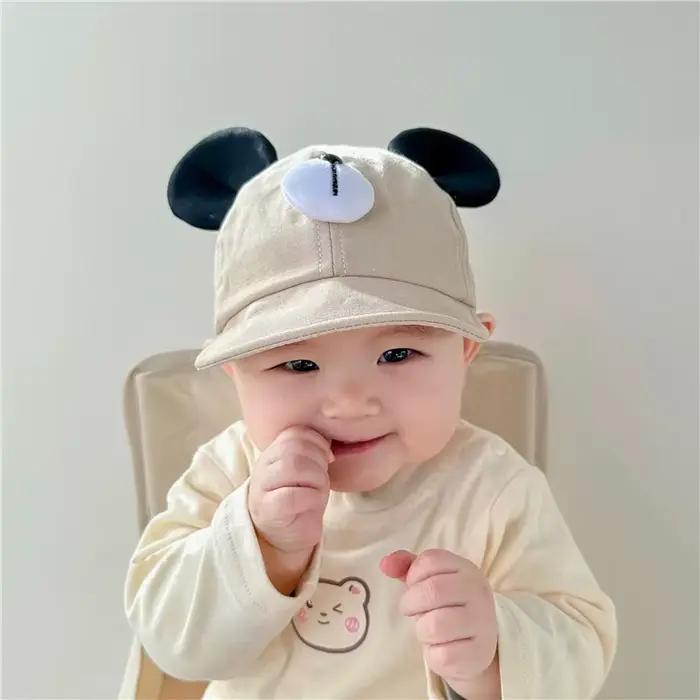 Mignon ours oreille bébé chapeau enfants garçon fille doux coton Peaked Bonnet casquettes
