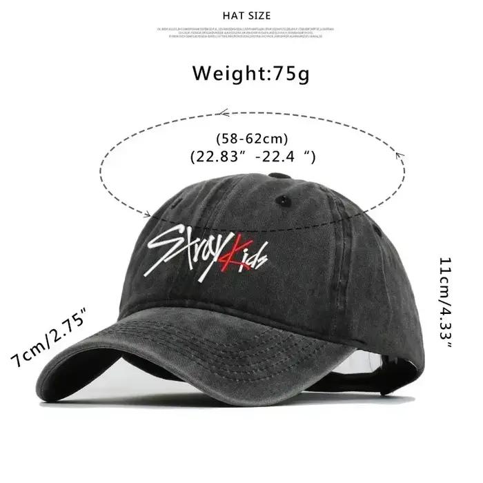 SKZOO Idol Gift Version coréenne tissu pur coton brodé casquette de Baseball lavée pour hommes et femmes Protection solaire