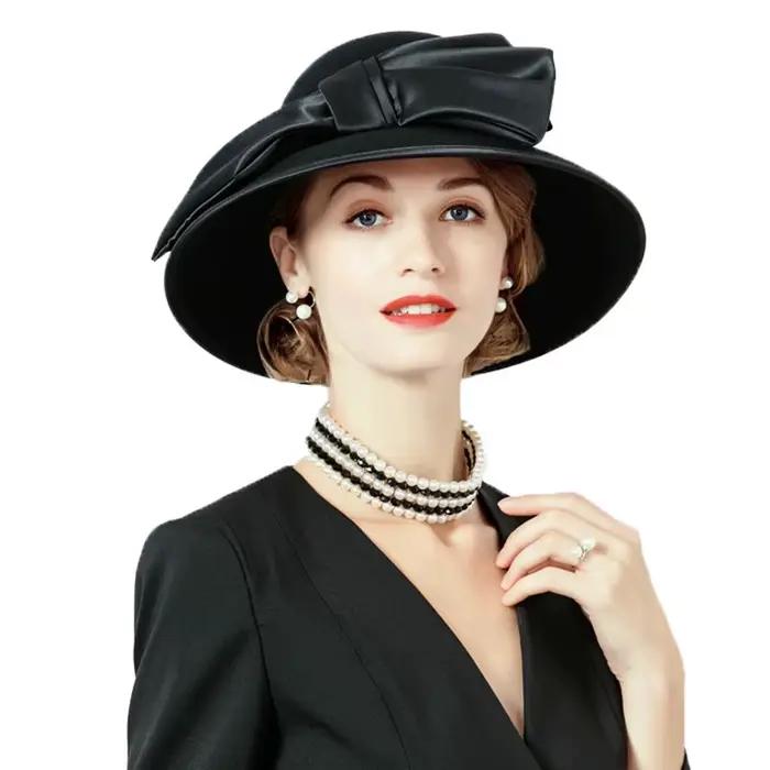 Chapeau en feutre à large bord pour femme