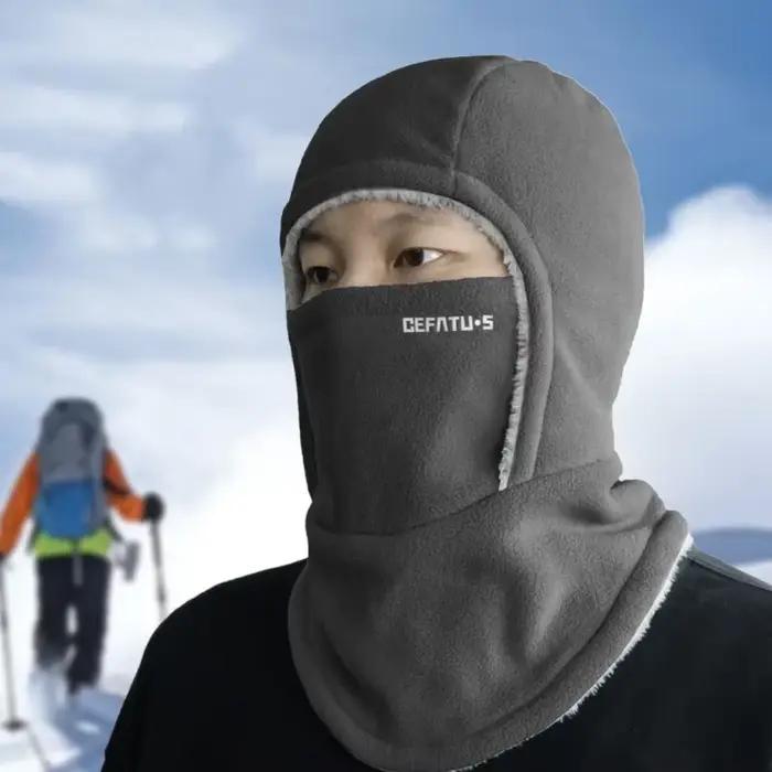 Cagoule polaire casquette de cyclisme résistant au froid coupe-vent capuche chaude et chapeau épaissir thermique Ski