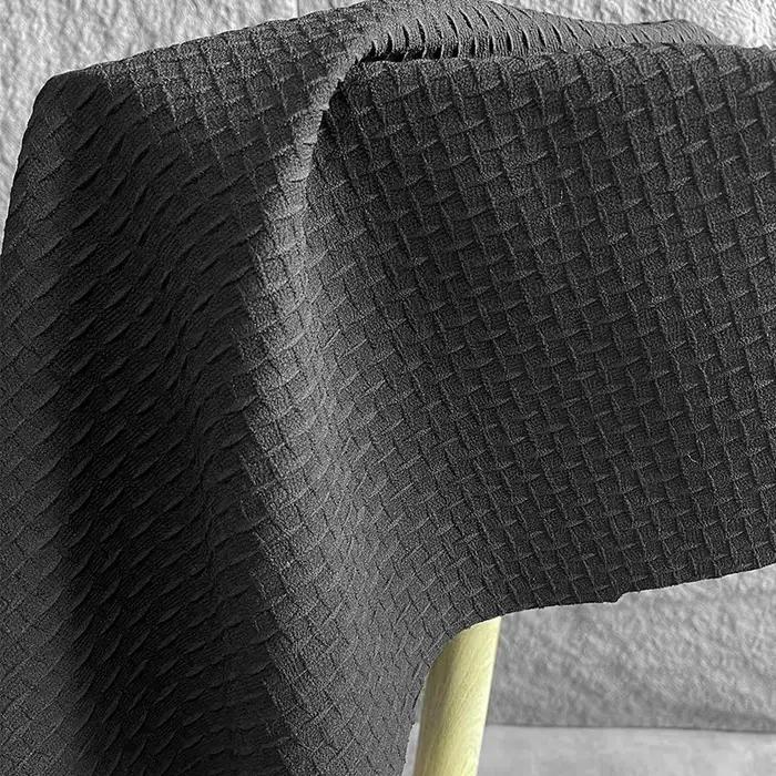 Tissu Jacquard noir à Texture plissée créative