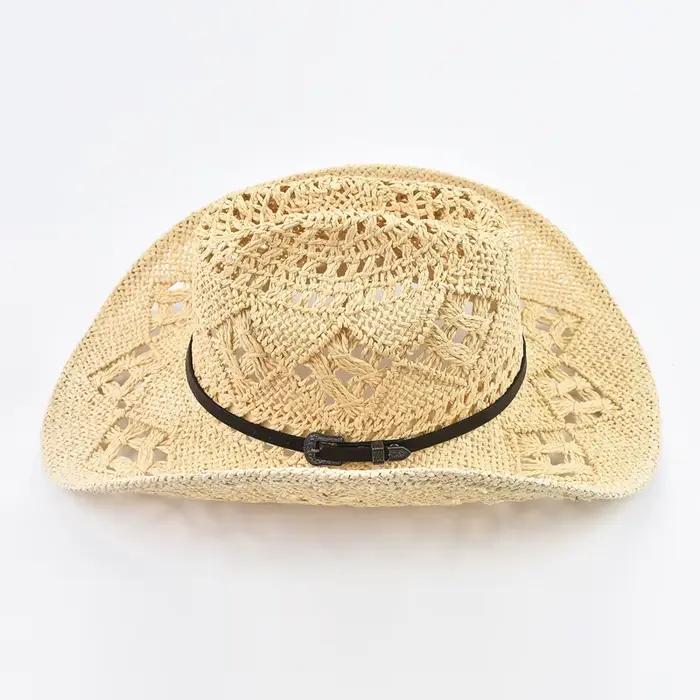 Chapeau de paille de Style occidental Vintage pour hommes et femmes