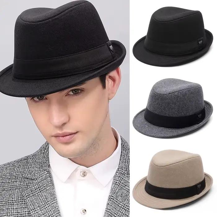 Printemps été hommes chapeaux Fedoras haut Jazz Chapeau seau melon
