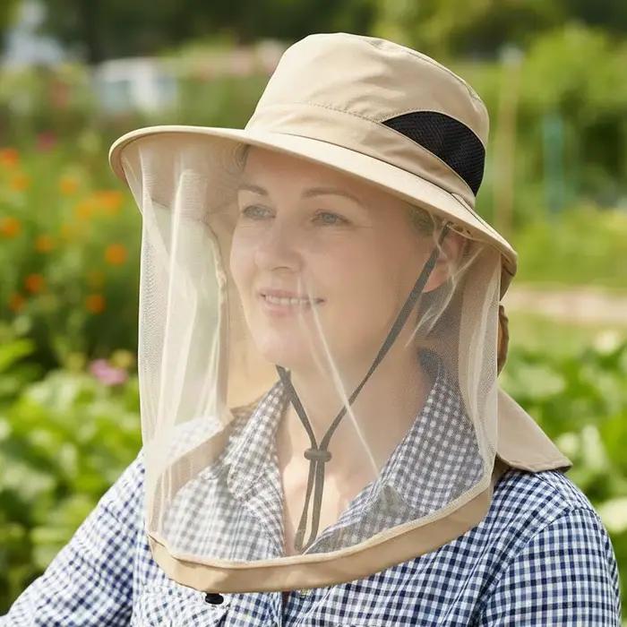 Chapeau anti-moustiques unisexe pliable avec filet invisible