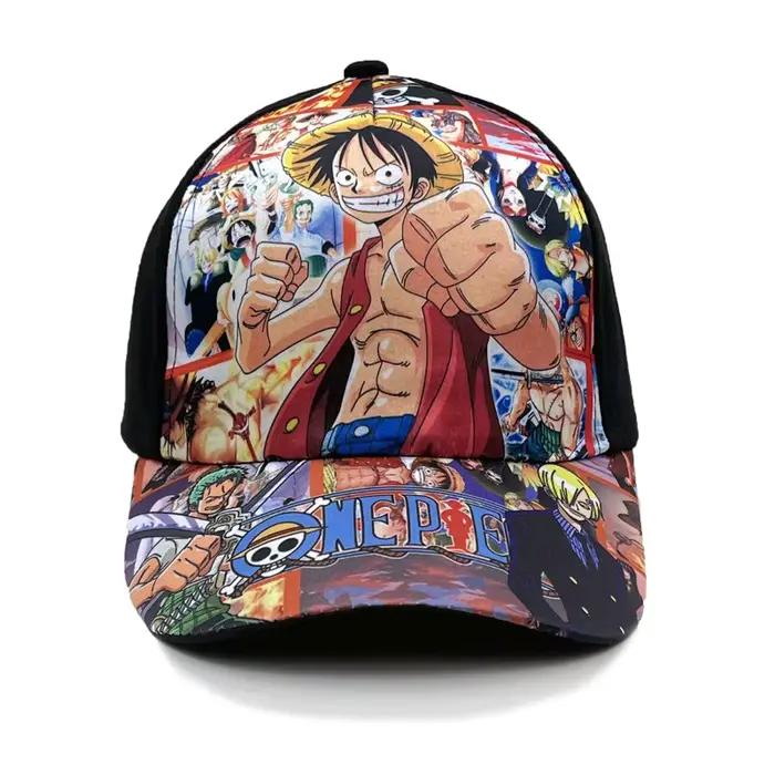 Casquette de baseball One Piece Usopp et Roronoa Zoro Luffy avec large bord imprimé, motif dessin animé, mignon, polyvalent, portable, respirant, chapeau de soleil