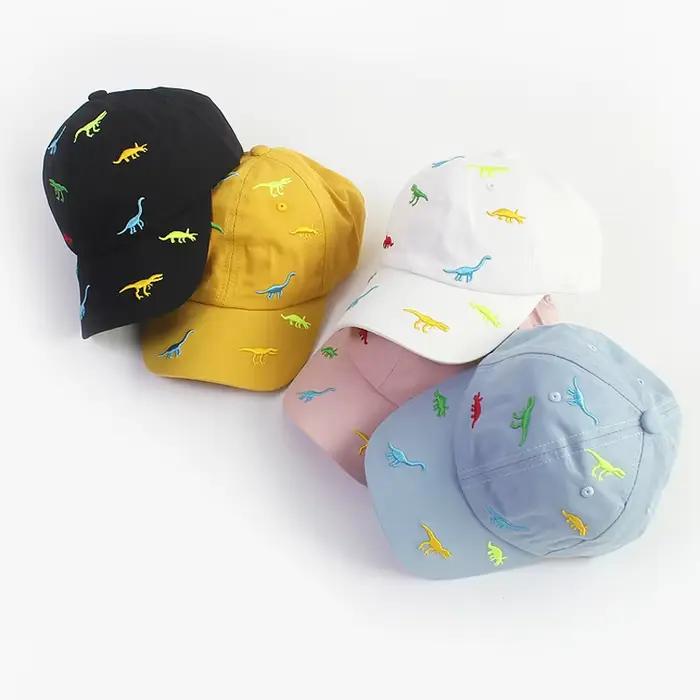 Casquette de Baseball avec Broderie de Dinosaure de Dessin Animé pour Bébé, Chapeau de Soleil Ajustable d'Extérieur pour Enfant Garçon et Fille, Style Sportif, Convient pour Toutes les Saisons