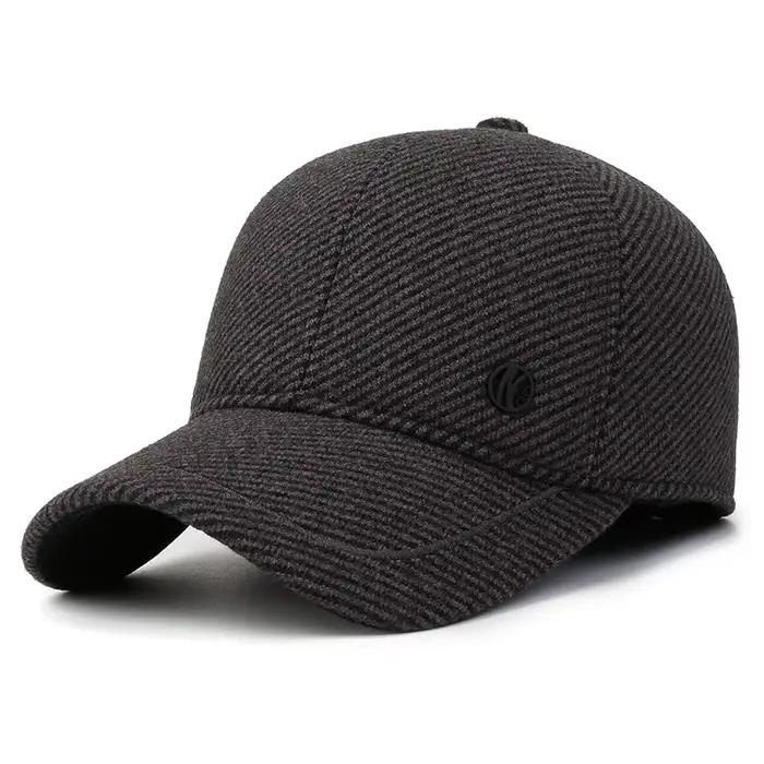 Casquette de baseball avec cache-oreilles réglables épais et chauds pour l'extérieur