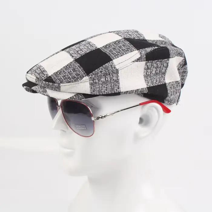 Béret français à carreaux unisexe style sport polyester plaid FS pour hommes et femmes quatre saisons occasions décontractées à offrir