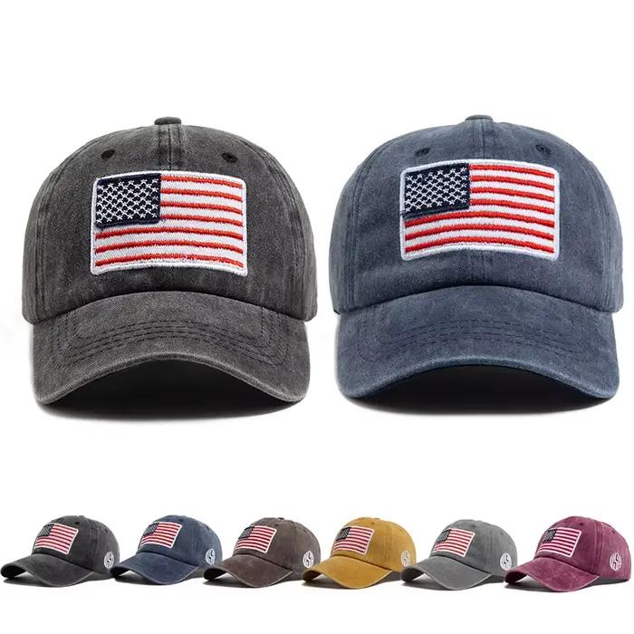 Casquette de baseball brodée drapeau USA pour homme