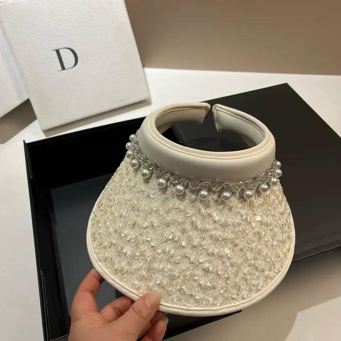 Chapeaux de soleil de luxe en strass et perles pour femmes