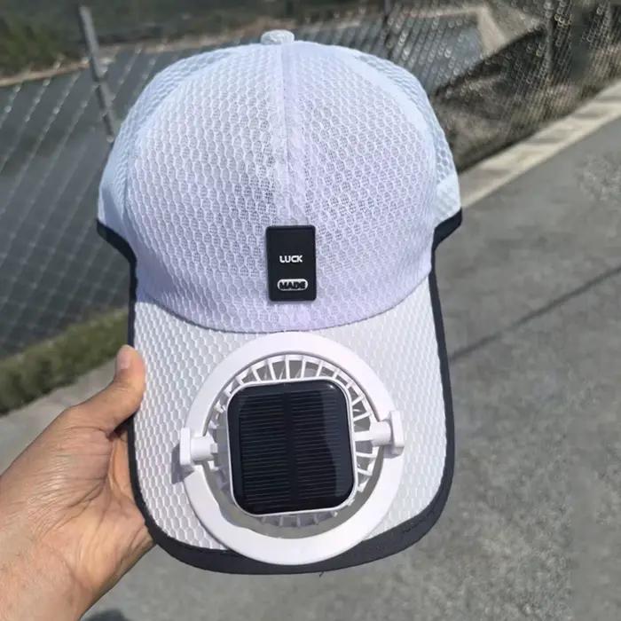 Casquette de baseball solaire à large bord avec ventilateur intégré pour homme – Protection