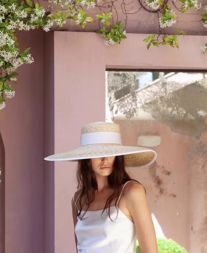 Chapeau de paille d'été français élégant pour femmes