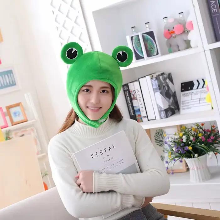 Chapeau de grenouille en peluche pour hommes et femmes