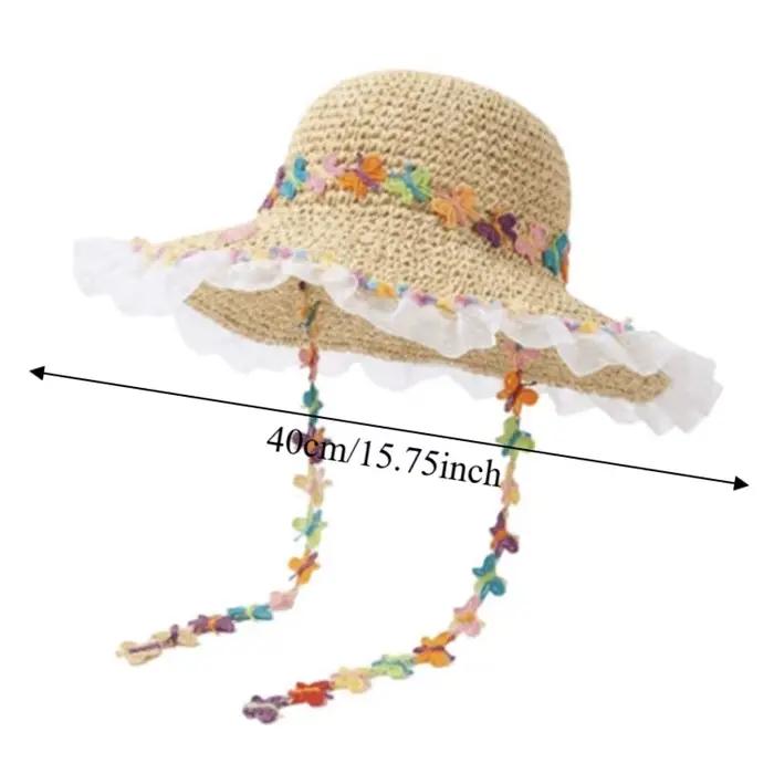 Chapeau de pêcheur ethnique respirant en paille et nylon léger