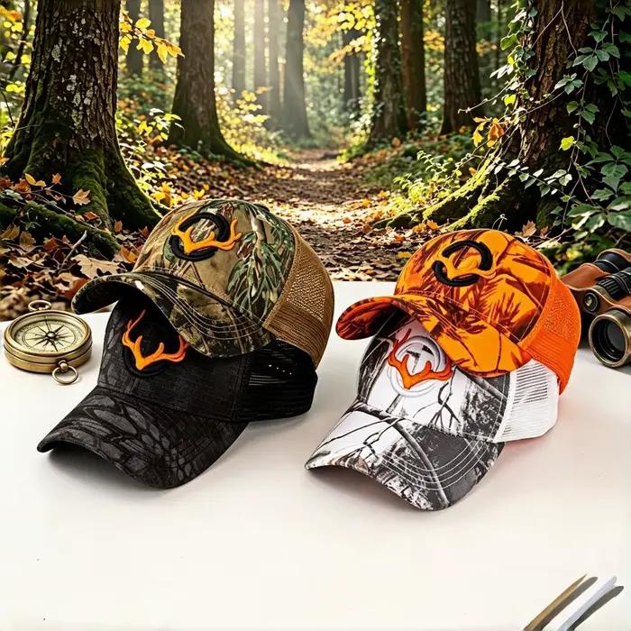 Casquette de baseball en maille brodée motif camouflage de cerf pour la chasse et la pêche en plein air