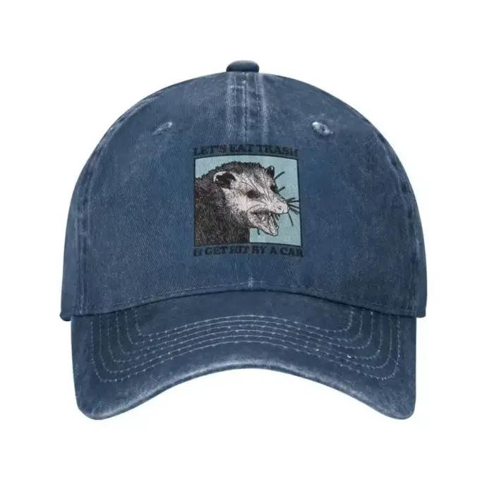 Eat Trash Get Hit By A Car Casquette de baseball Hip Hop Femmes Hommes Réglable Possum Amoureux Papa Chapeau Style