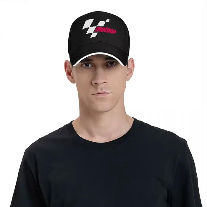 Casquette de baseball officielle MOTOGP noire avec design blanc et rouge
