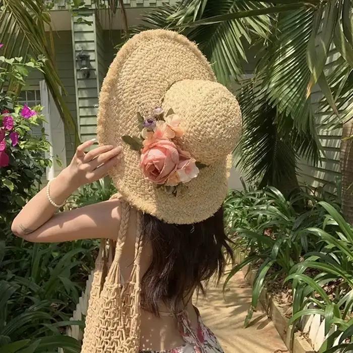 Chapeau de paille en raphia pour femmes