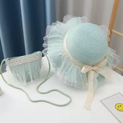 Chapeau de paille pour bébé fille de 3 à 6 ans