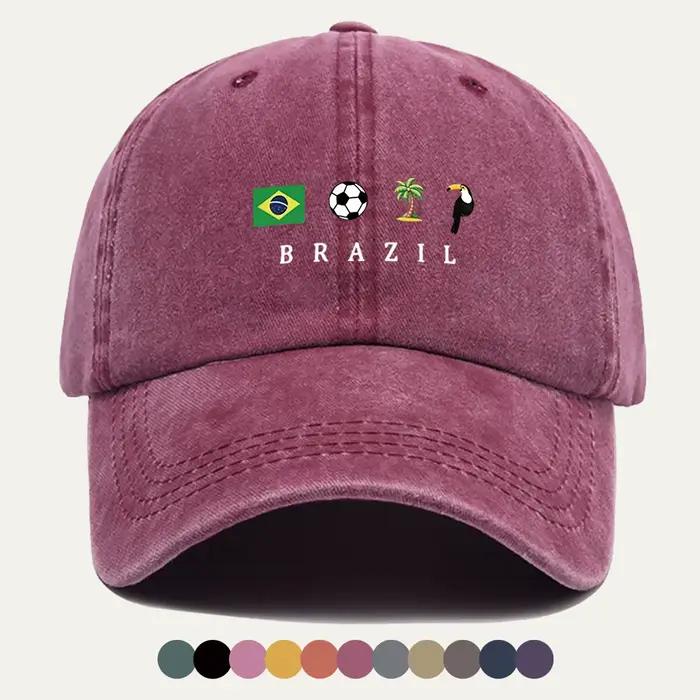 Casquette de baseball imprimée sur le thème du Brésil