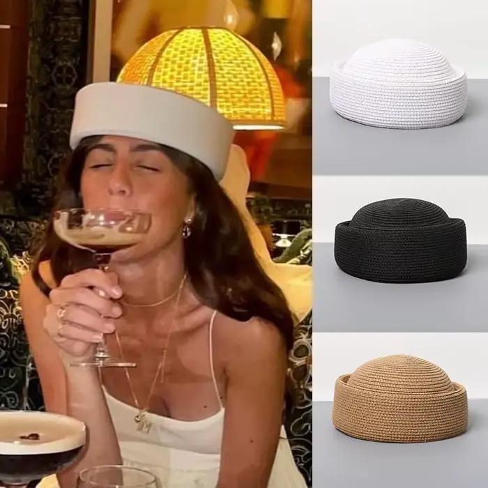 Chapeau de paille style pillbox