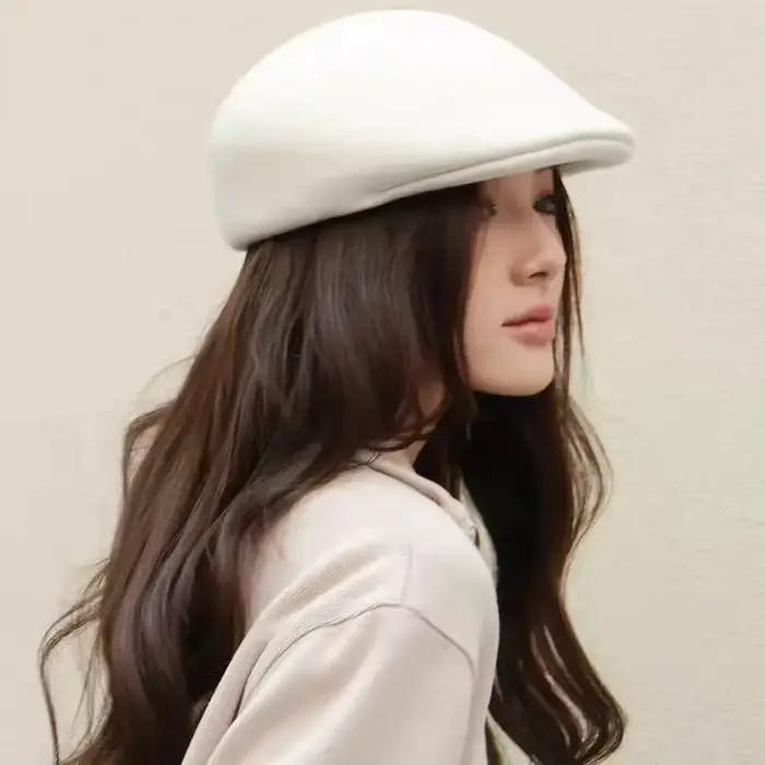 Casquette classique en feutre de laine épaisse pour femme