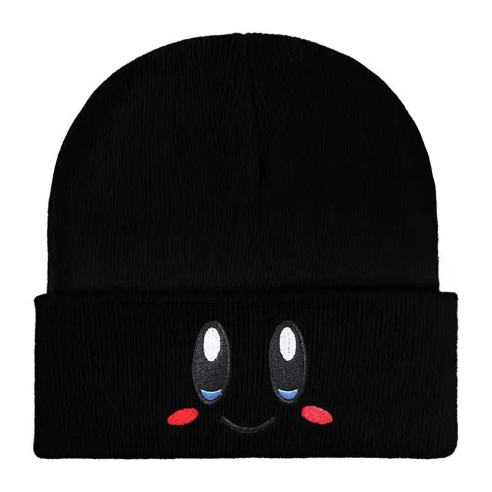 Bonnet brodé de dessin animé Kirby rose, Skullies tricotés, chapeau chaud en laine, Gengar pour femmes et hommes, accessoire de cosplay pour soirées et rassemblements de fans