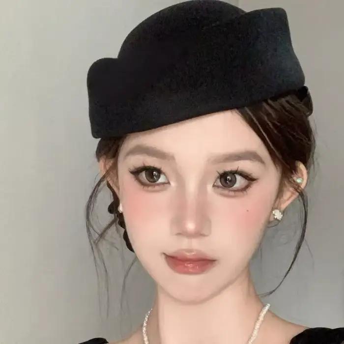 Chapeau en feutre de laine style britannique casquette vintage à calotte ronde pour femmes et hommes chapeau rétro classique pour fêtes mariages séances photo casquettes d'hôtesse de l'air