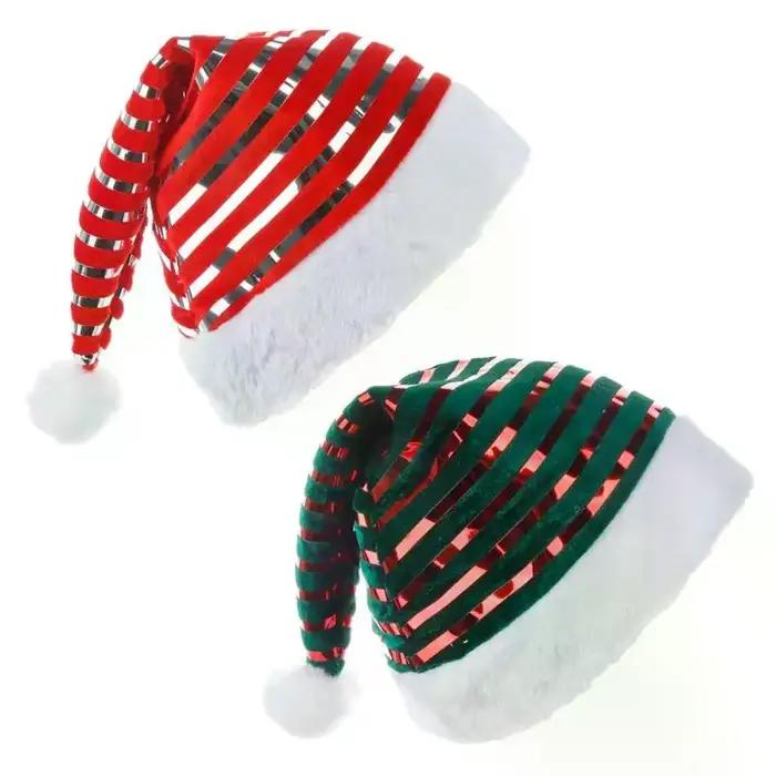 Chapeaux de noël à rayures brillantes