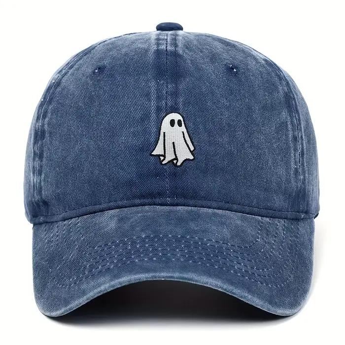 Chapeau de baseball brodé d'Halloween avec motif fantôme mignon