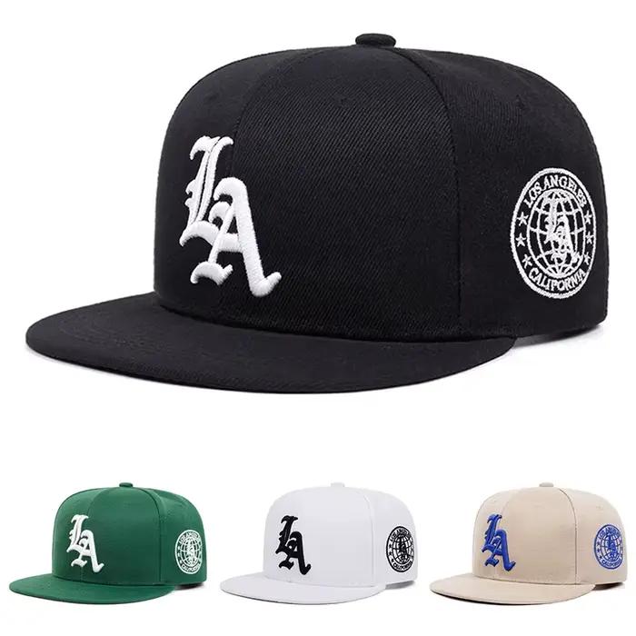 Nouvelle Casquette Hip Hop Tendance 2026 avec Lettre LA Brodé sur le Côté et Motif Terre