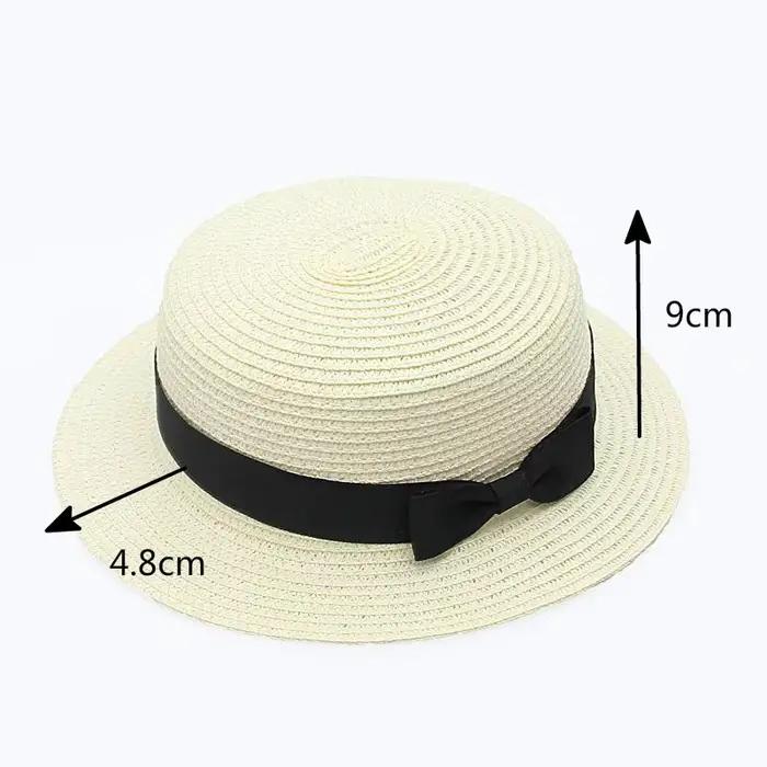 COKK Panama Simple été chapeau de plage femme décontracté dame femmes bord plat nœud papillon casquette de paille filles
