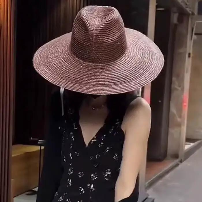 Chapeau de paille anderà grand bord pour femmes