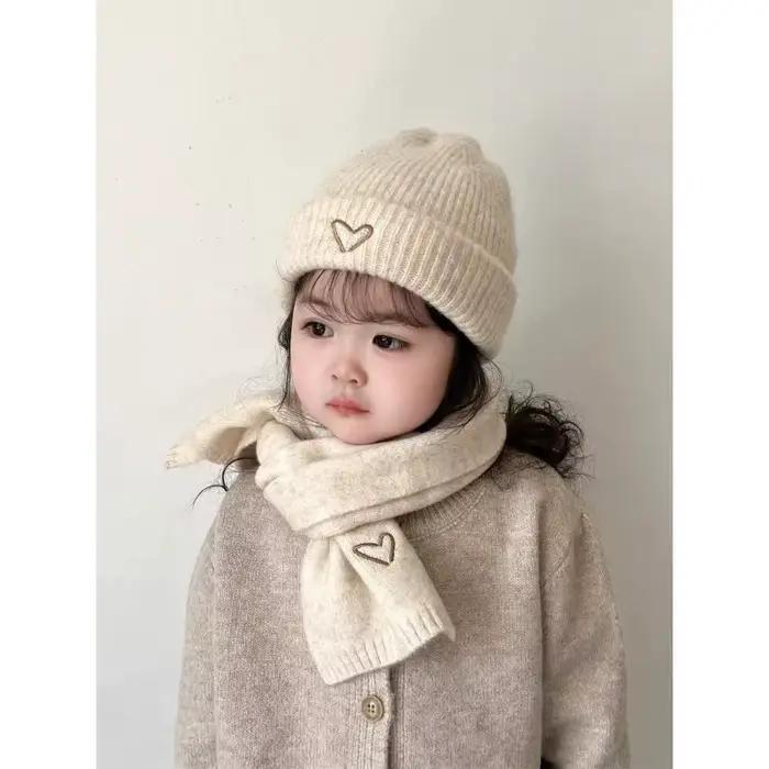 Chapeau d'amour tricoté en coton pour enfants hiver, automne, occasions spéciales et cadeaux pour bébés