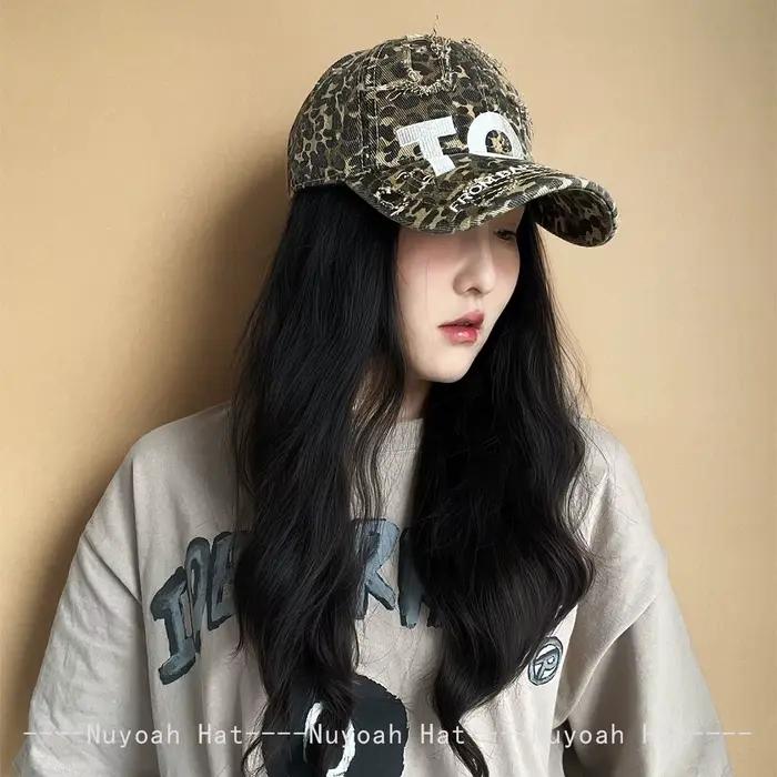Nouveaux hommes femmes brodés TOF lettres imprimé léopard chapeaux de Baseball parasol Style cassé polyvalent personnel casquettes à visière mode