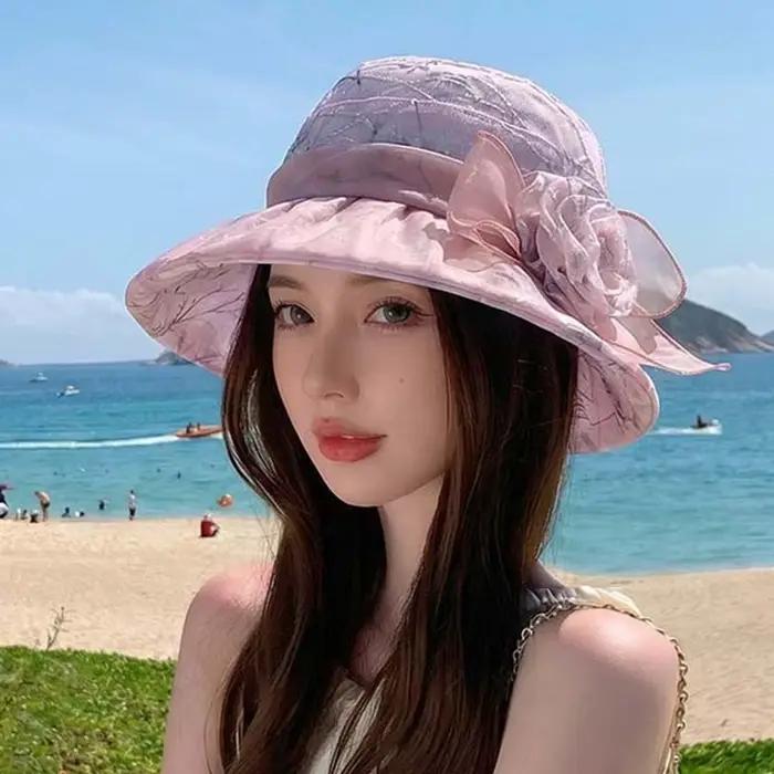 Chapeau de pêcheur pliable floral style bord de mer